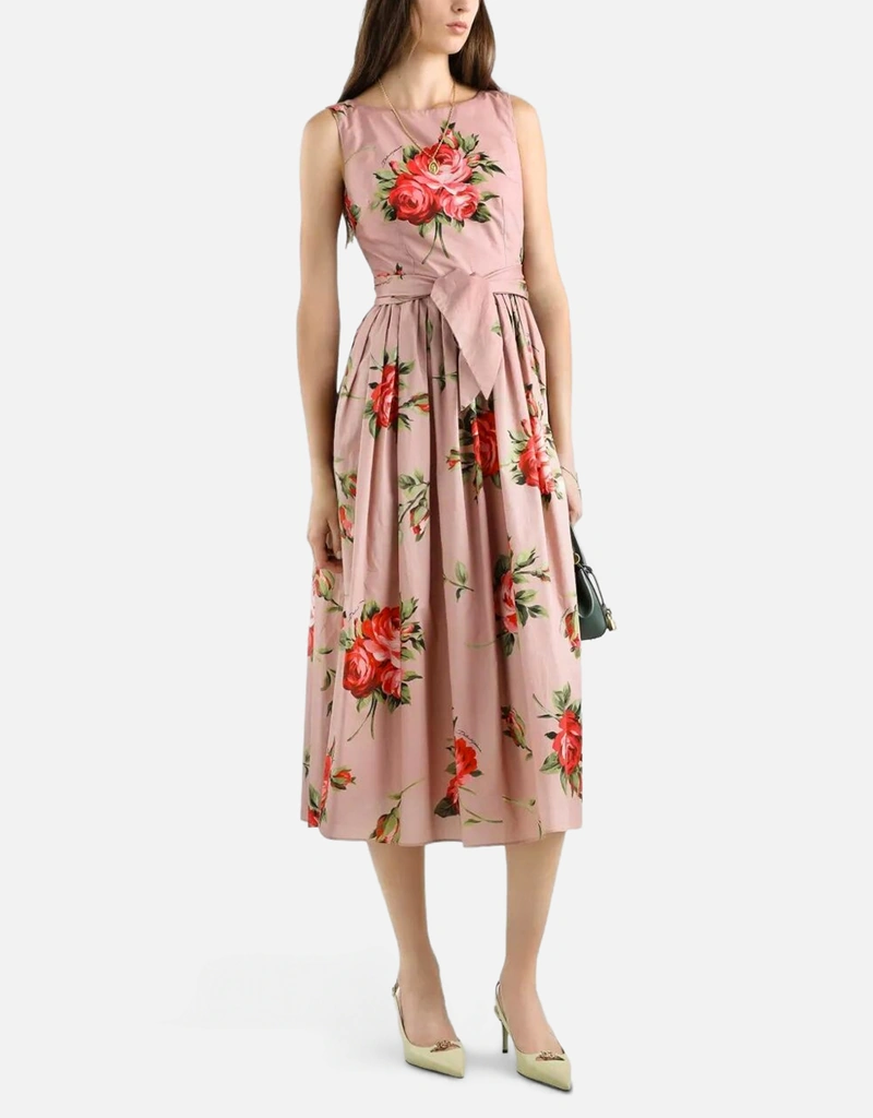 Dolce & Gabbana Rose Bouquet-Print Cotton Dress (All New In) IFCHIC.COM