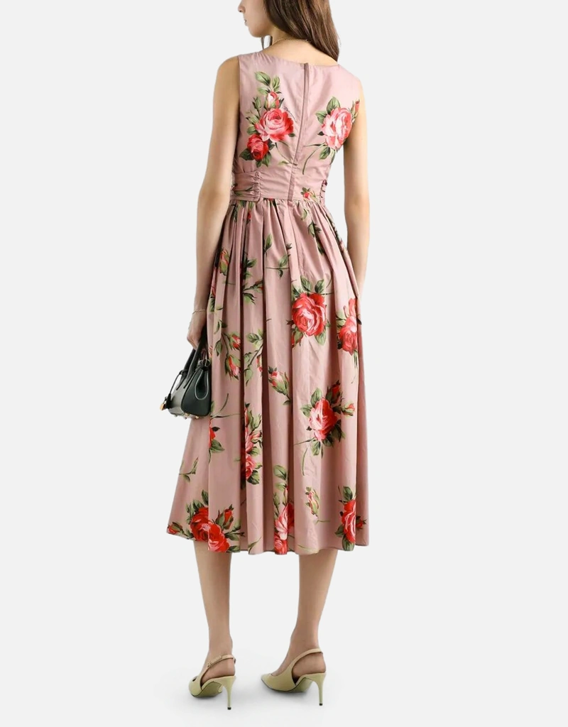Dolce & Gabbana ローズブーケプリントコットンワンピース (すべての