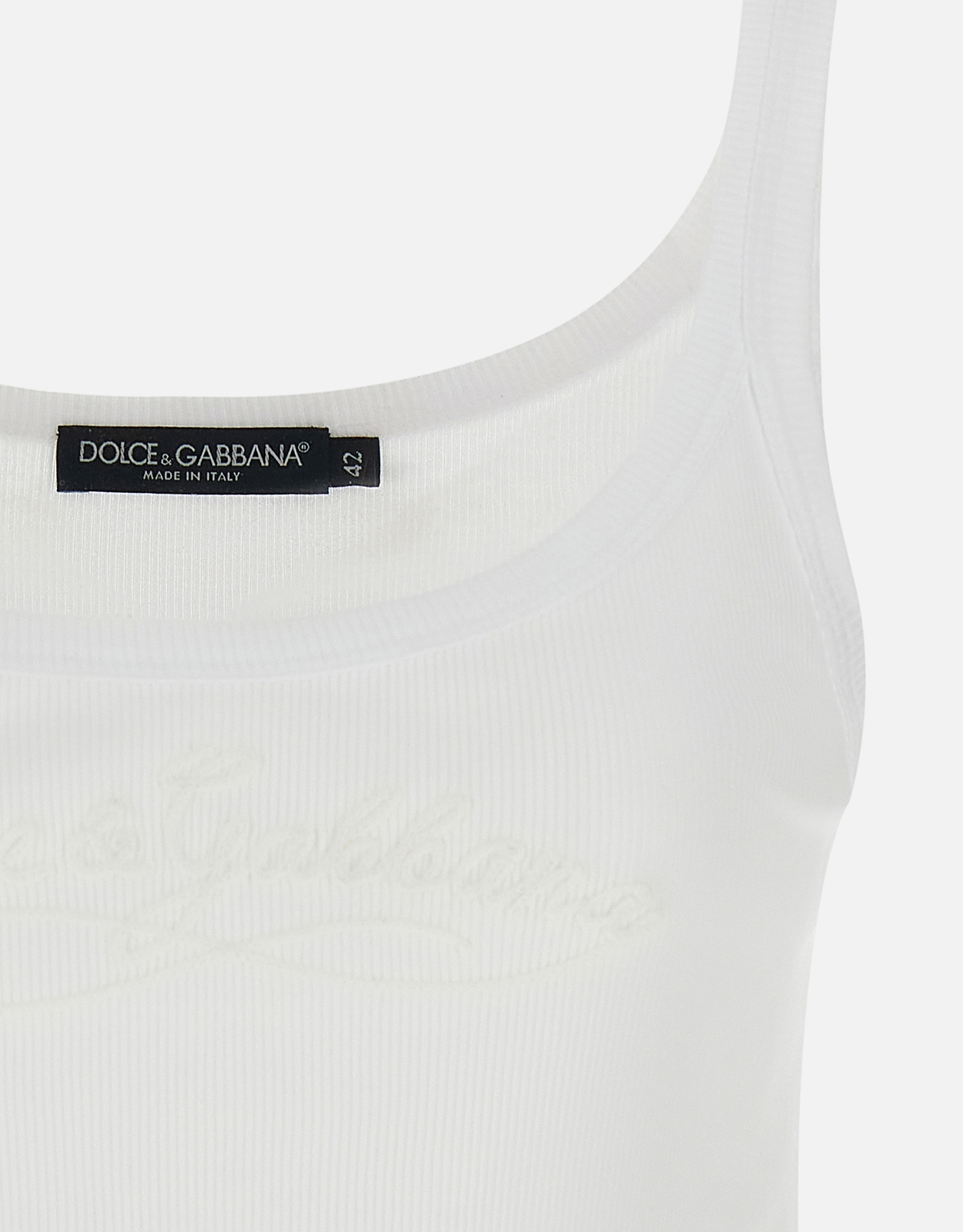 Dolce & Gabbana ロゴ刺繍コットンタンクトップ (すべての新品) IFCHIC.COM