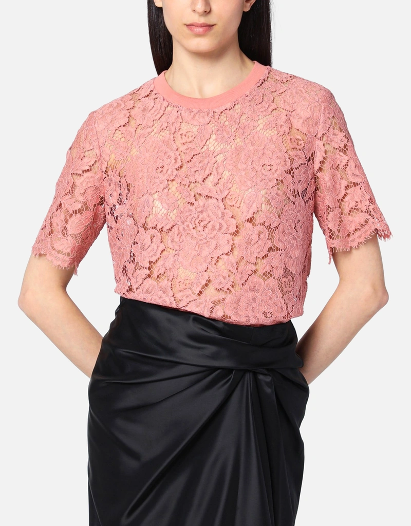 Dolce & Gabbana ショートスリーブコルドネットレースTシャツ Dolce & Gabbana ショートスリーブコルドネットレースTシャツ
