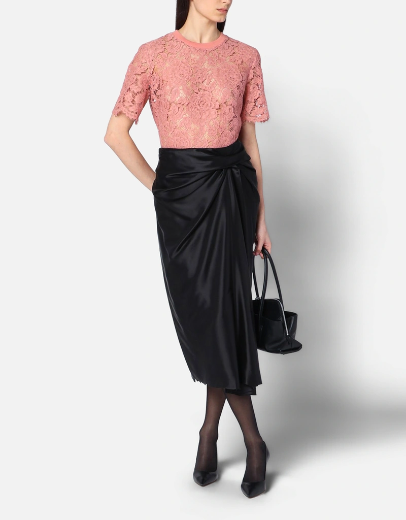 Dolce & Gabbana ショートスリーブコルドネットレースTシャツ Dolce & Gabbana ショートスリーブコルドネットレースTシャツ