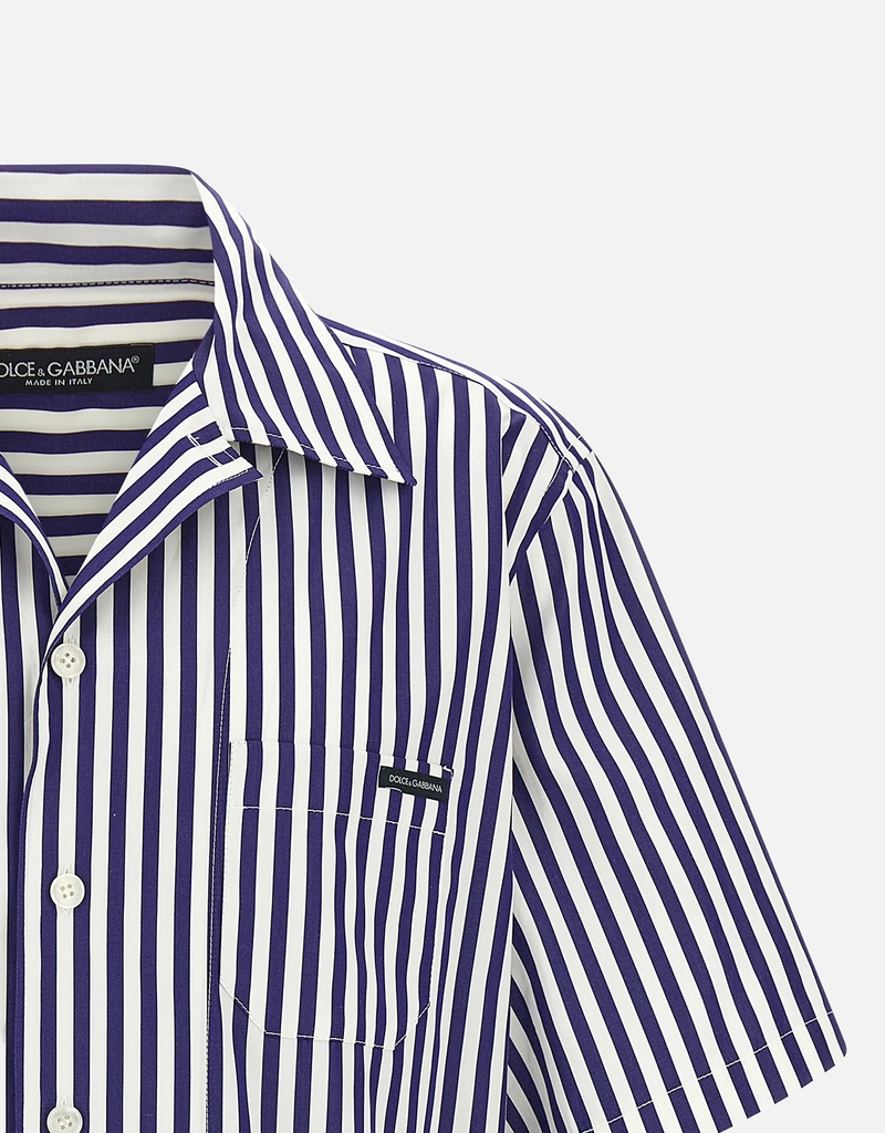 Dolce & Gabbana Men's Striped Cotton Silk Blend Shirt (All New In