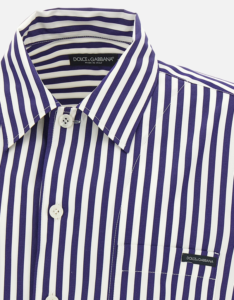 Dolce & Gabbana Men's Striped Cotton Silk Blend Shirt (All New In