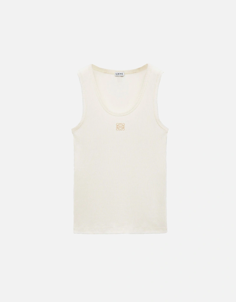 LOEWE ホワイト リブタンクトップ S Loewe シルクリブタンクトップ (すべての新品) IFCHIC.COM