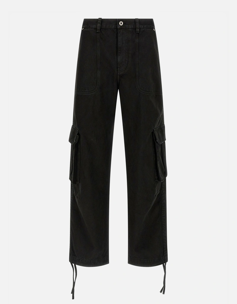 Loewe メンズ カーゴ コットン カーフレザーパンツ (すべての新品