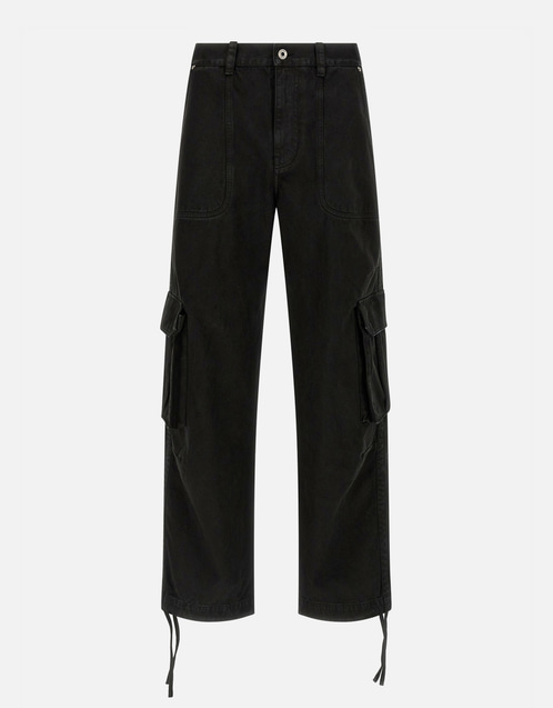 Loewe メンズ カーゴ コットン カーフレザーパンツ (すべての新品