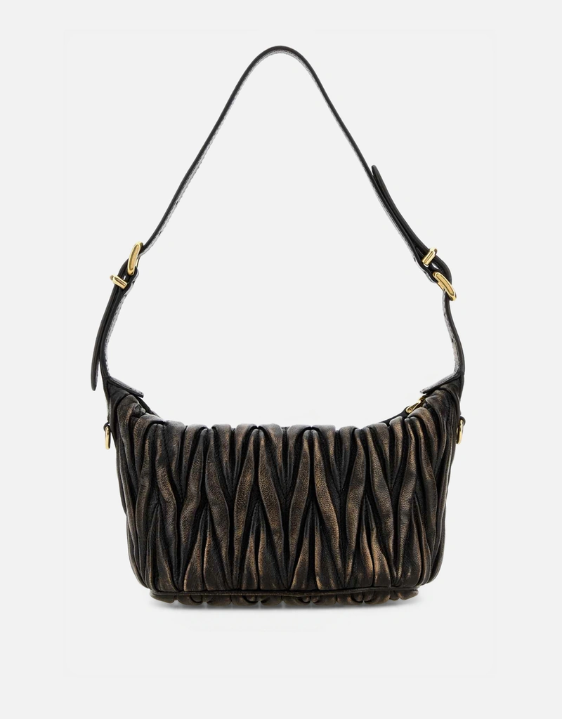 MIU MIU ダークブラウン パーティーバッグ Miu Miu ダークブラウンレザーハンドバッグ () IFCHIC.COM