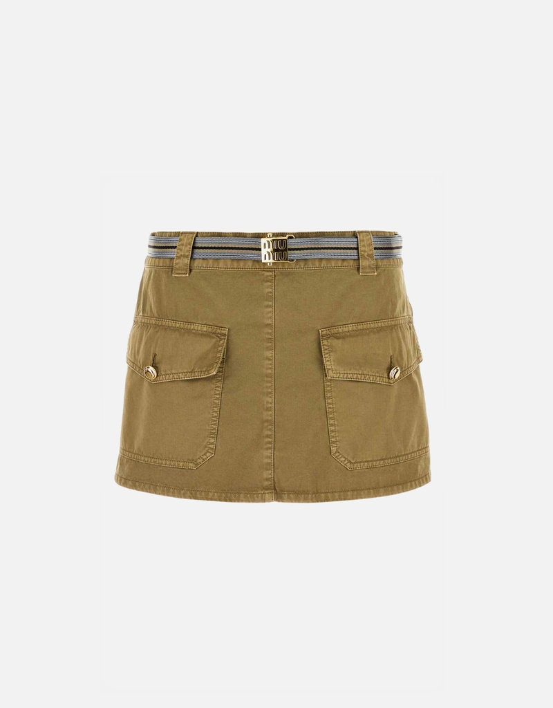 Miu Miu Garment-Dyed Cotton Satin Miniskirt () IFCHIC.COM