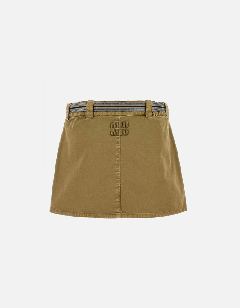 Miu Miu ガーメントダイコットンサテンミニスカート () IFCHIC.COM