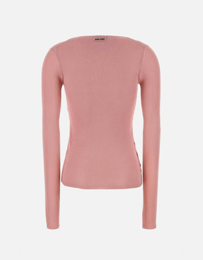 Miu Miu シルクVネックスウェット (すべての新品) IFCHIC.COM