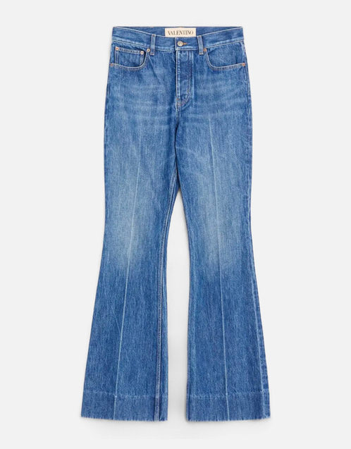 Valentino Garavani Men's Five Pockets Flared Cotton Jeans (Denim