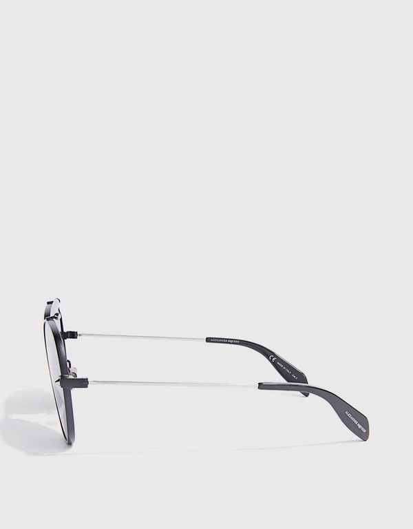 Alexander McQueen 鏡面飛行員太陽眼鏡