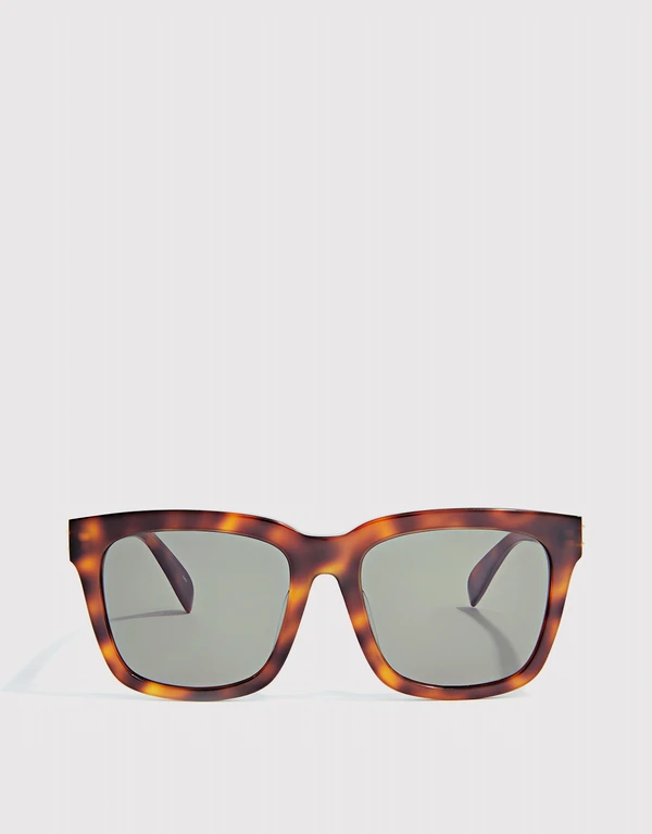 Alexander McQueen Havana Square Sunglasses