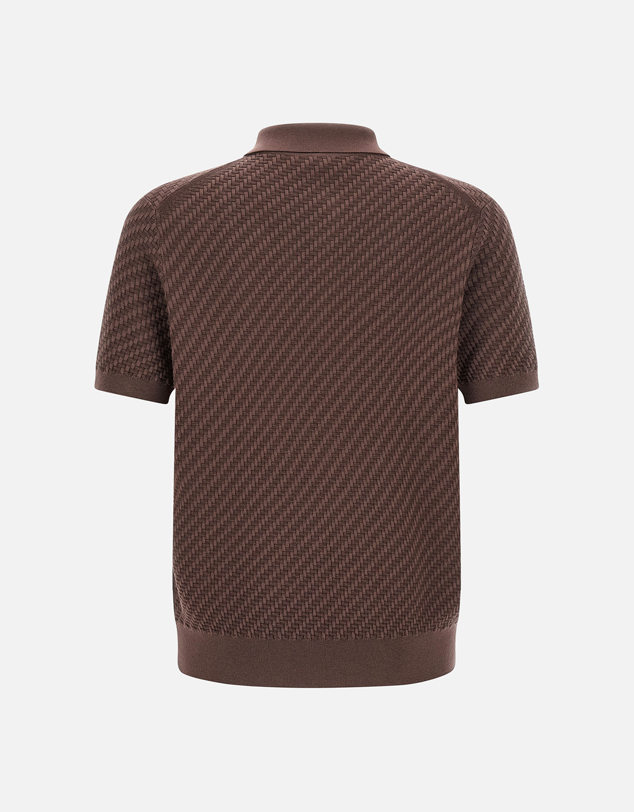 Brioni メンズ コットン シルク カシミヤ 織りポロシャツ (すべての