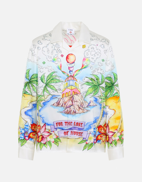 極美品 Casablanca 長袖シャツ Mサイズ CASABLANCA メンズBetter Daysシルクリラックスフィット長袖シャツ