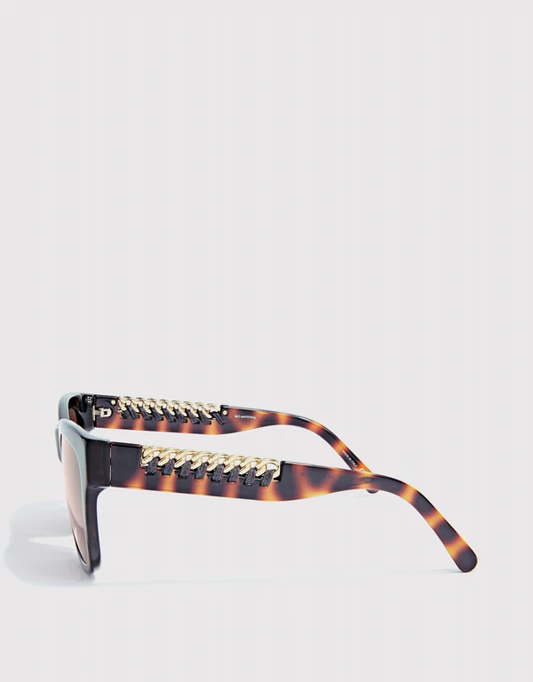 Stella McCartney Havana Squared Sunglasses