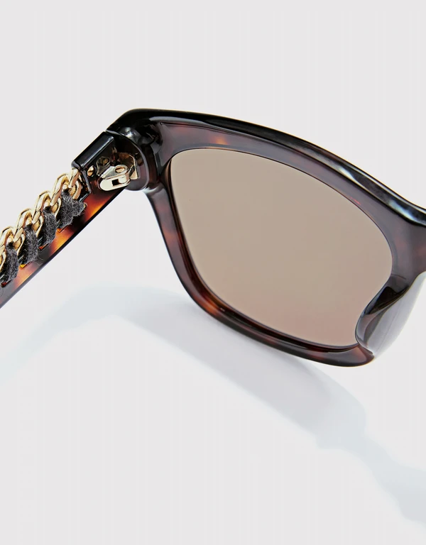 Stella McCartney Havana Squared Sunglasses
