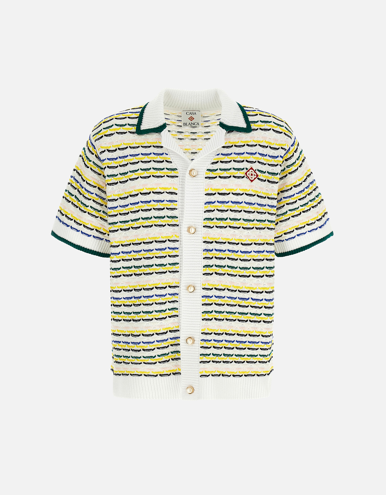 CASABLANCA メンズ Tuck Stitch コットン リラックスフィット 半袖