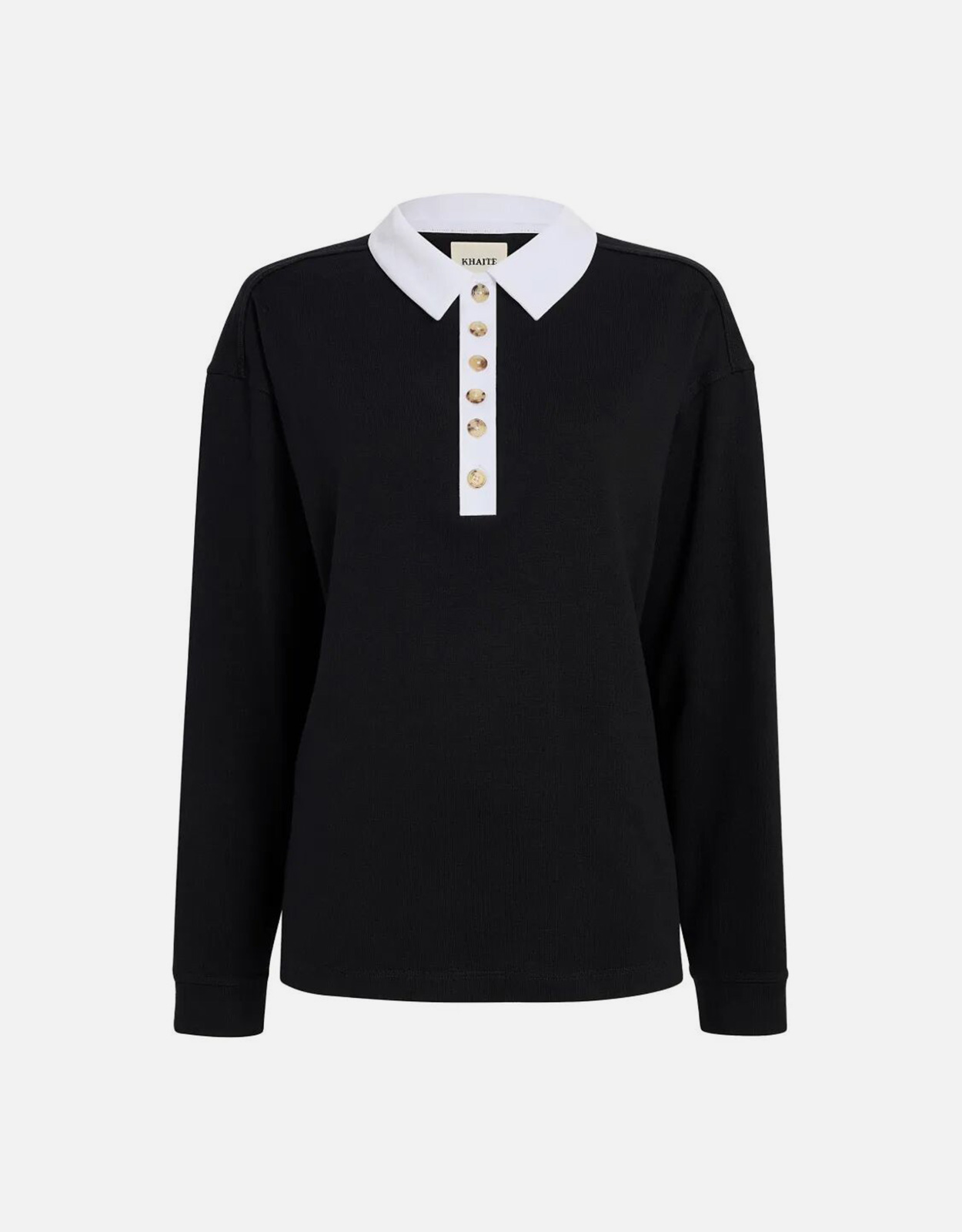 Khaite Khaite Faithful Silk Polo With Contrast Collar - XS　Khaite Faithful シルク ポロシャツ コントラストカラー - XS