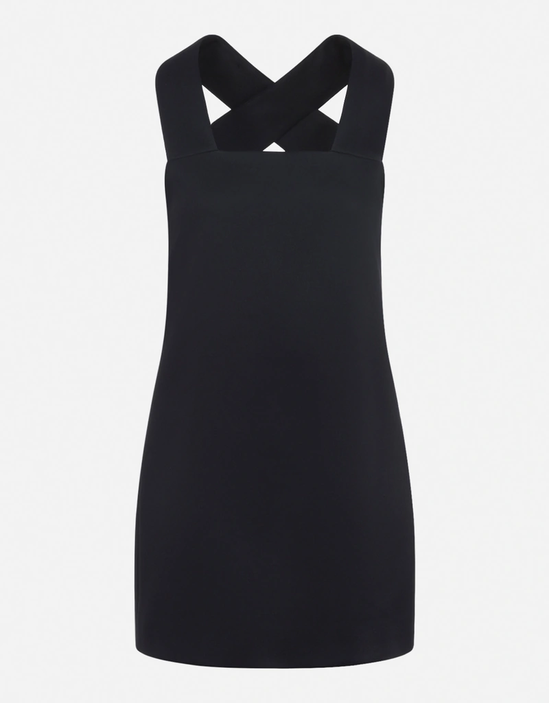 Khaite Mella Bonded Crepe Satin Apron-inspired Mini Dress (All New In) IFCHIC.COM Khaite Mella Bonded Crepe Satin Apron-inspired Mini Dress (All New In) IFCHIC.COM