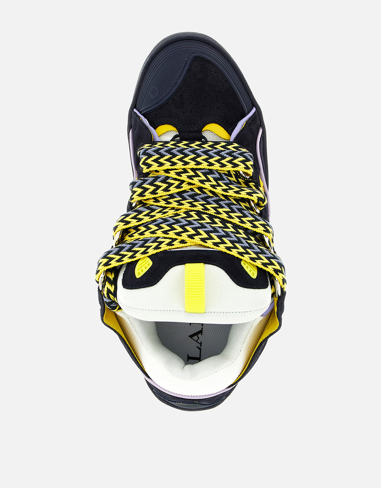 Lanvin Men's Blue Curb Leather Sneakers () IFCHIC.COM