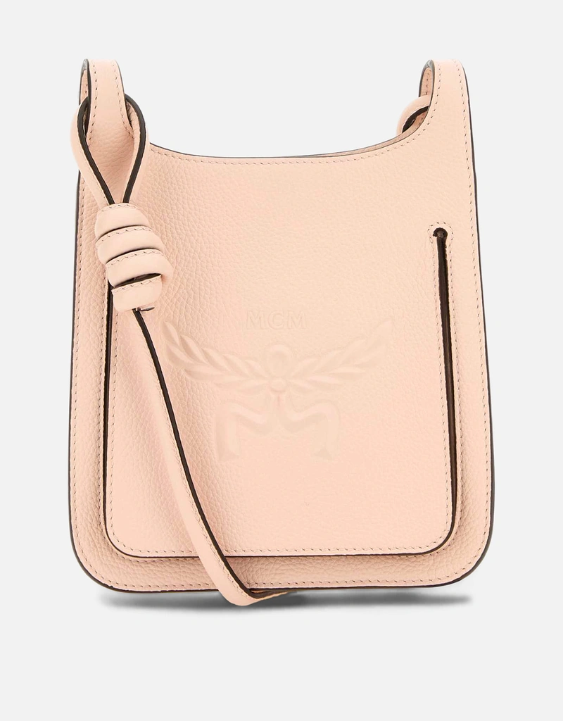 MCM パステルピンクレザーミニヒンメルホボクロスボディバッグ