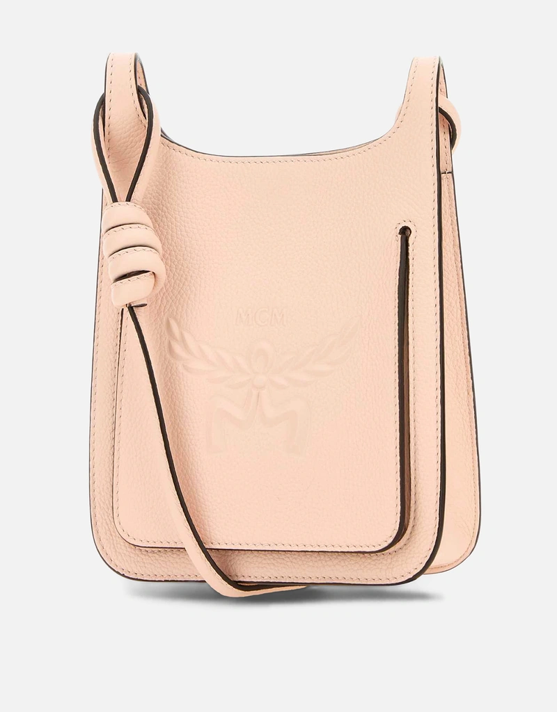 MCM パステルピンクレザーミニヒンメルホボクロスボディバッグ