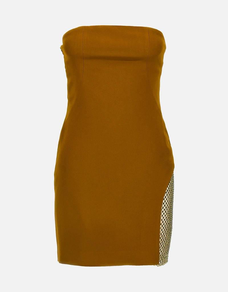 green tiana prom dress Olive Green Velvet Tube Top