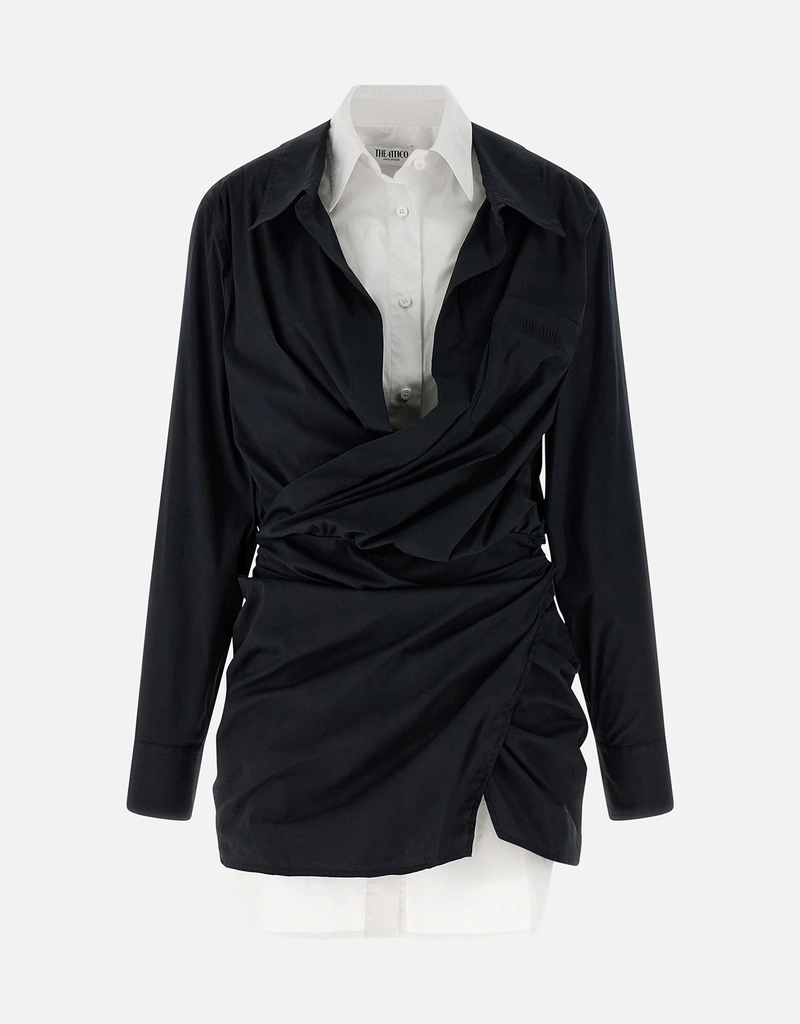 The Attico Black And White Cotton Poplin Mini Dress (All New In) IFCHIC.COM