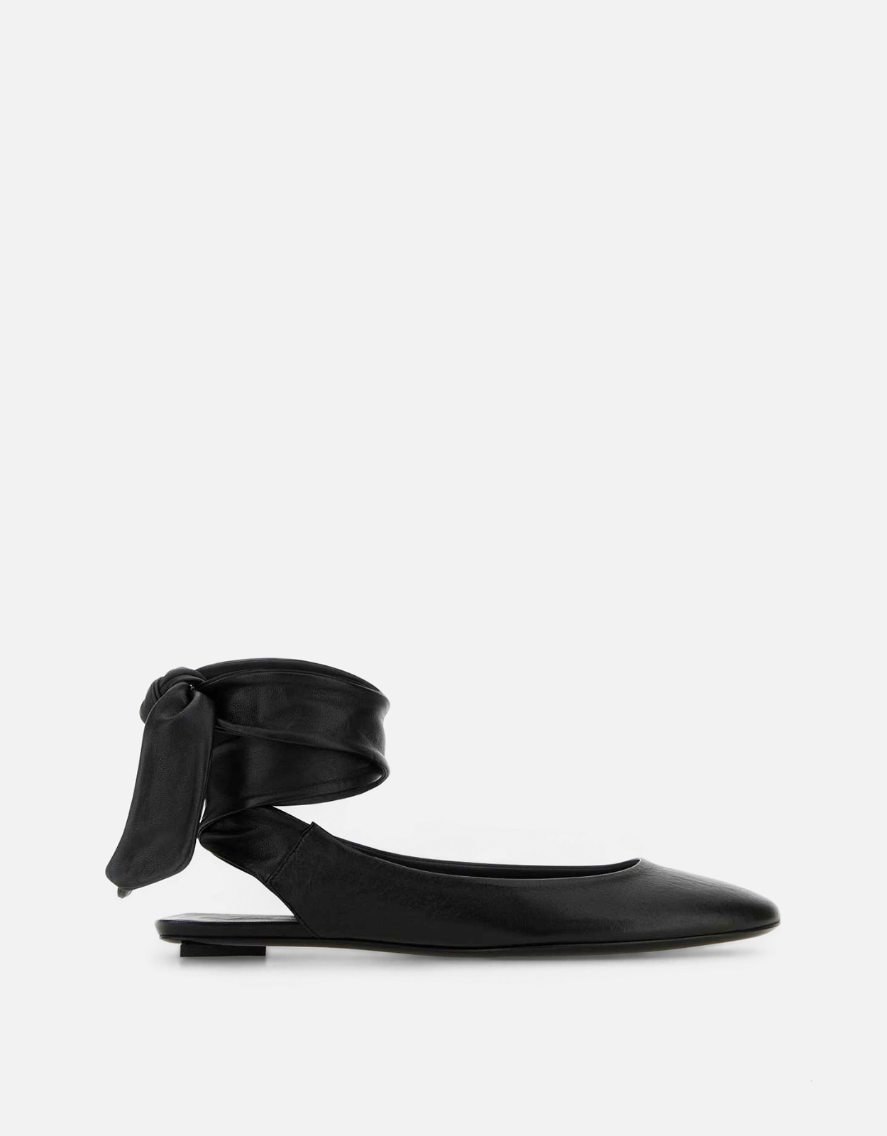 The Attico "Cloe" Black Nappa Leather Ballerina Flats - IT 35　The Attico "Cloe" ブラック ナッパ レザー バレリーナ フラット - IT 35 The