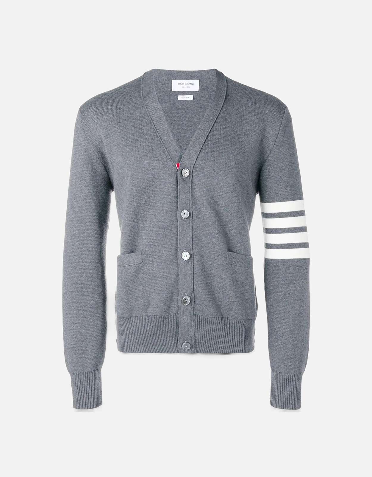 Thom Browne Men's Cotton Crepe 4-Bar Milano Stitch Cardigan - 2　Thom Browne メンズ コットン クレープ 4BAR ミラノ ステッチ カーディガン - 2 Thom
