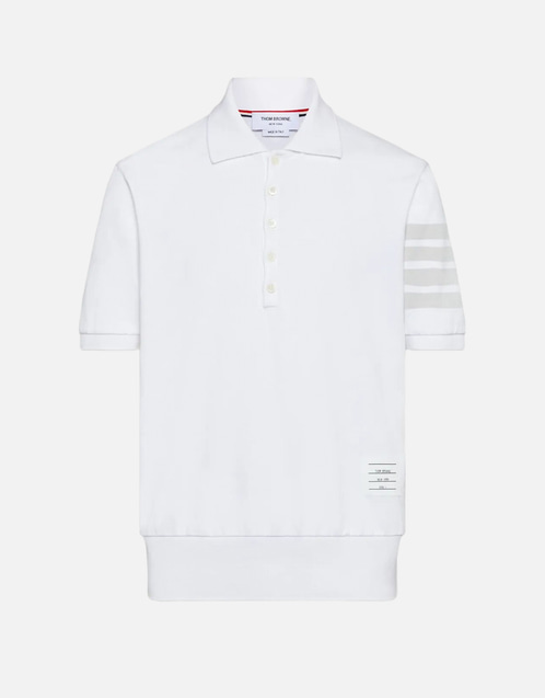 Thom Browne メンズ4バーカットコットンピケポロシャツ (すべての新品