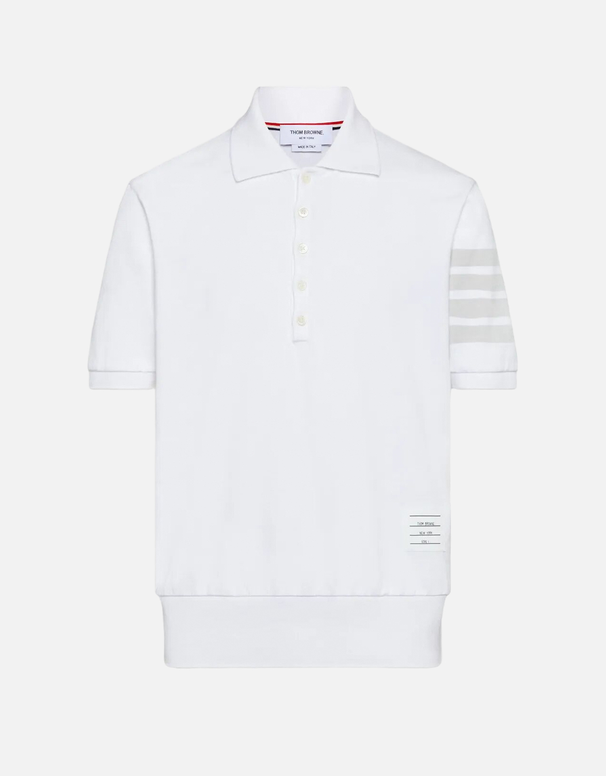 Thom Browne メンズ4バーカットコットンピケポロシャツ (すべての新品