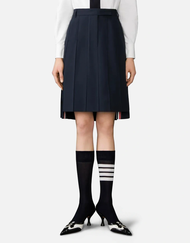 Thom Browne ウールプリーツバミューダ丈スカート (すべての新品