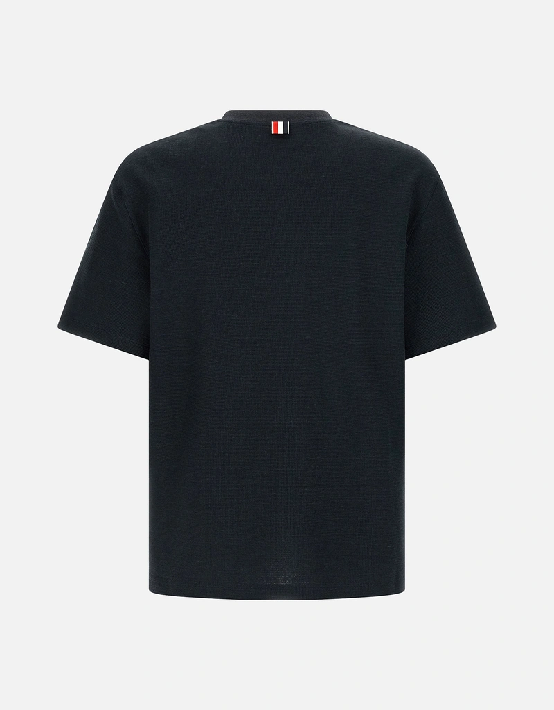 Thom Browne メンズ コットンリネン混紡 RWB刺繍ポケットTシャツ