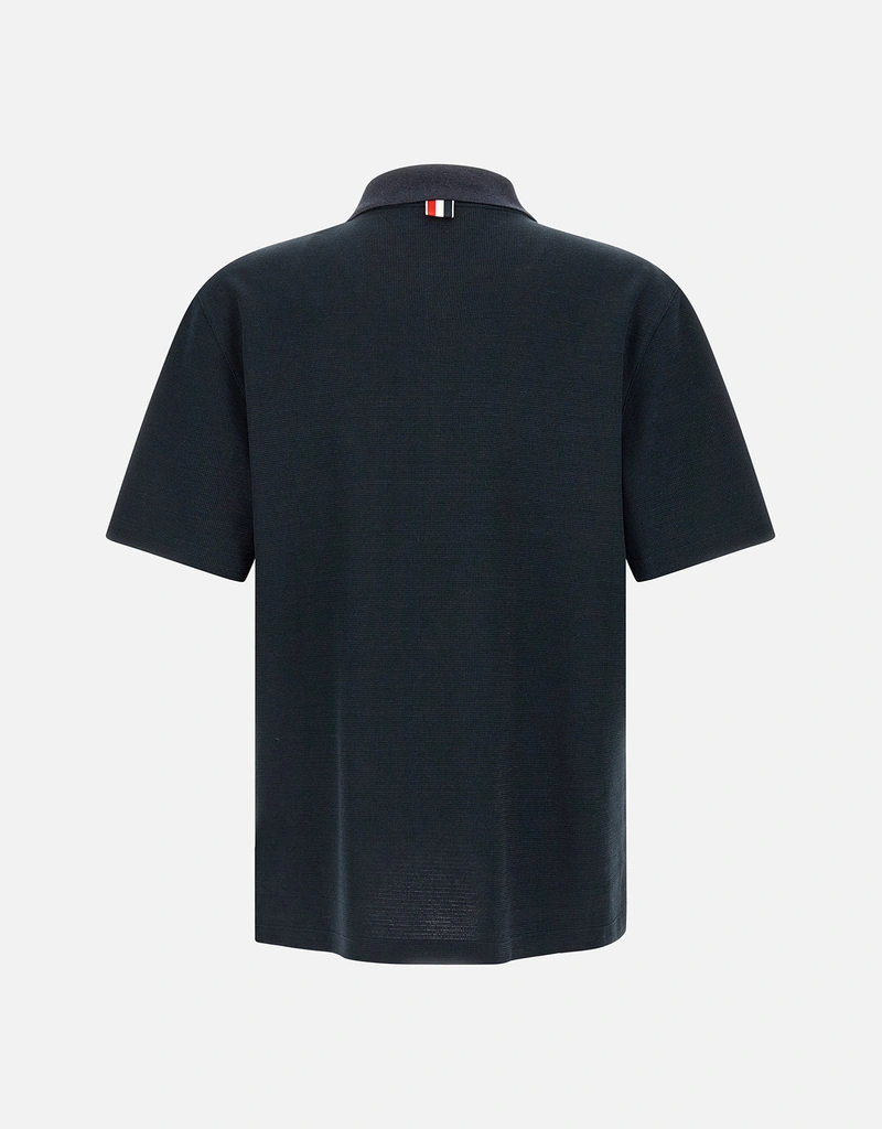 Thom Browne メンズNastro RWB綿麻混紡ポロシャツ (すべての新品