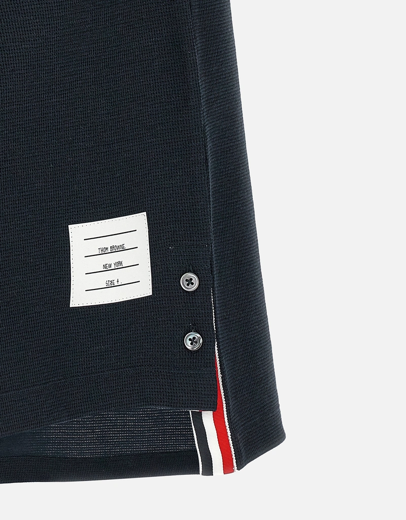 Thom Browne メンズNastro RWB綿麻混紡ポロシャツ (すべての新品