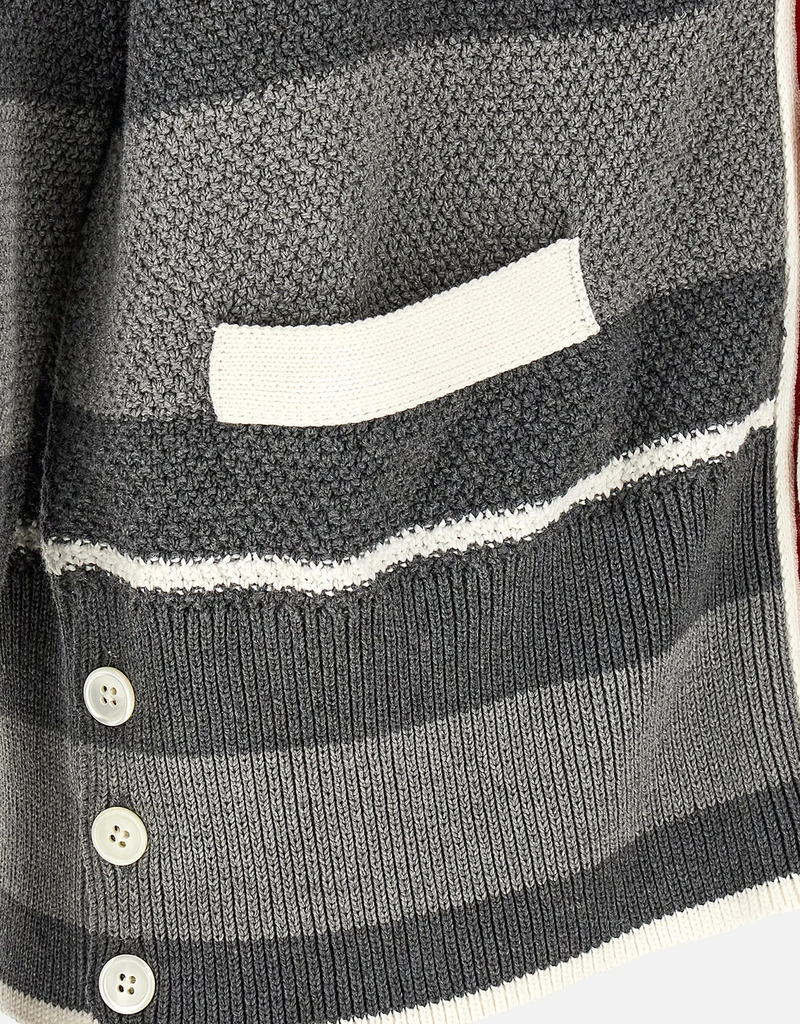 Thom Browne メンズストライプコットンカーディガン (すべての新品