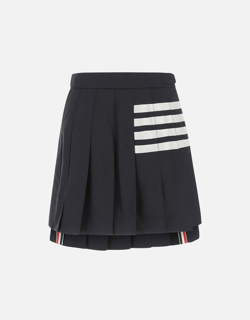【タグ付き新品正規品】THOM BROWNE 4BAR ミニプリーツスカート Thom Browne プレーンウィーブ 4バーミニプリーツスカート ウール