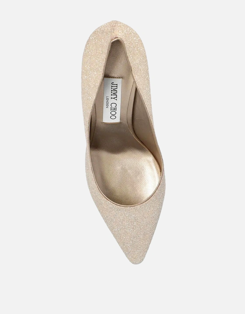 JIMMY CHOO ロミー 85 シャンパン コースグリッターファブリック
