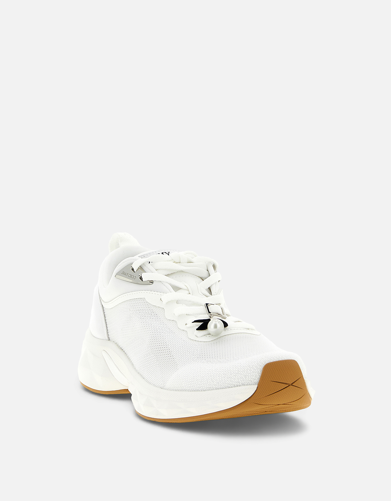 JIMMY CHOO Diamond Run ジャカードニット ナッパレザー スニーカー
