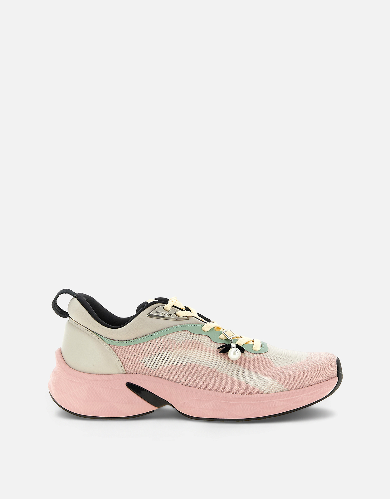 新品JIMMY CHOO ピンク ニットスニーカー　37 JIMMY CHOO 'Diamond Run' ニットナッパレザースニーカー () IFCHIC.COM
