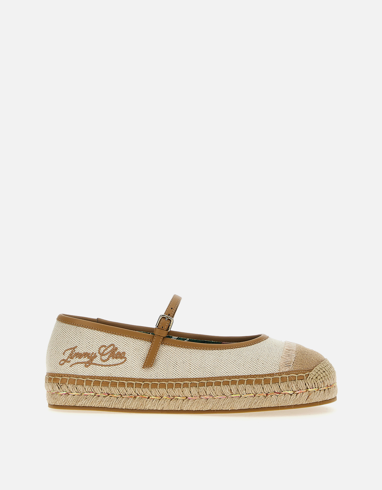 JIMMY CHOO Canvas Leather Adjustable Strap Espadrilles - EU 35　JIMMY CHOO キャンバス レザー 調節可能なストラップ エスパドリーユ - EU 35 JIMMY