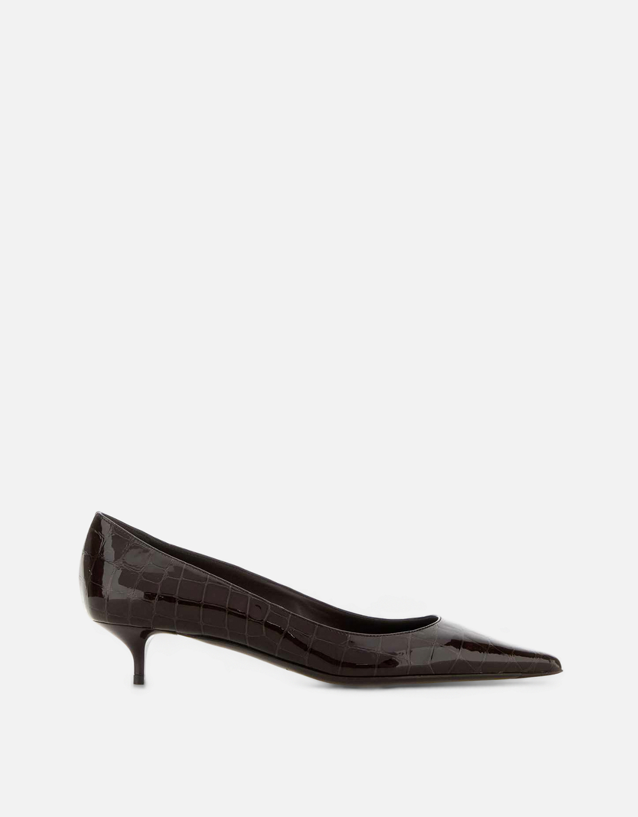 JIMMY CHOO Chocolate Crocodile-Embossed Leather Amelia Pumps