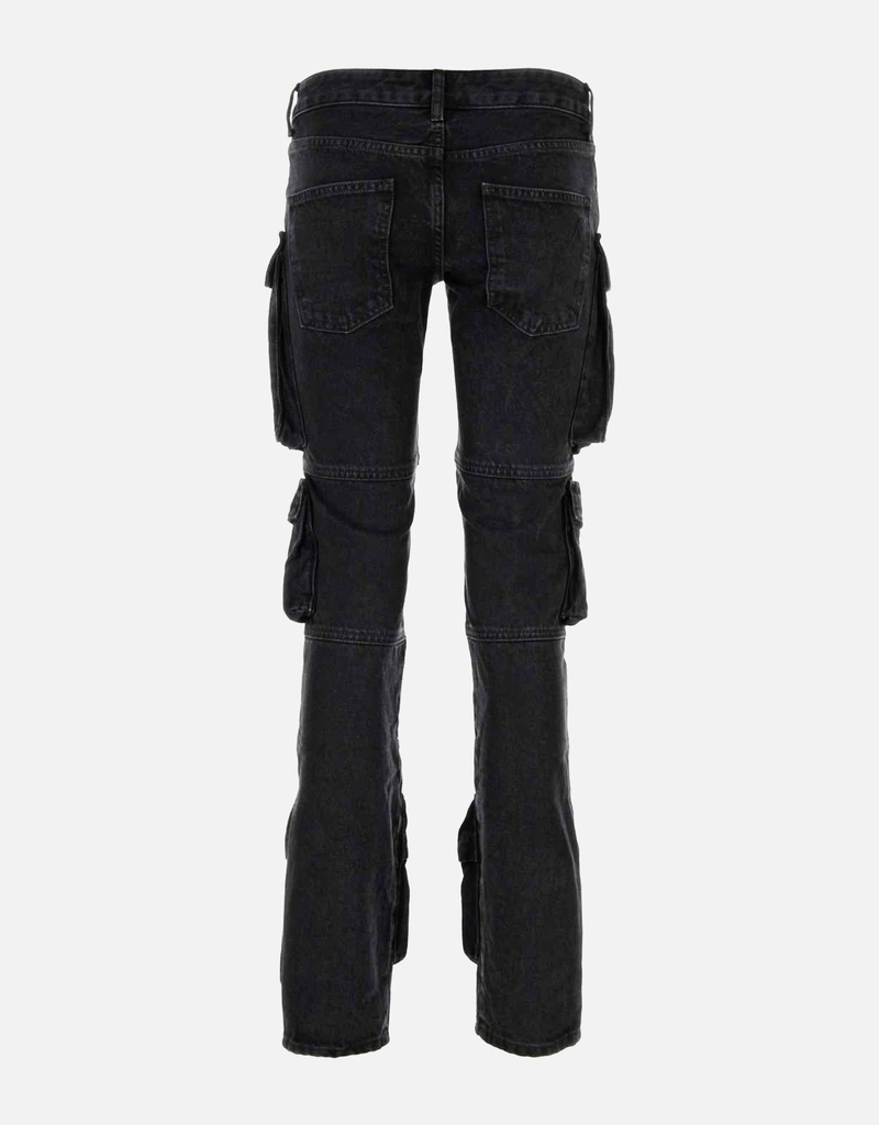 The Attico ブラックデニムコットンカーゴパンツ () IFCHIC.COM