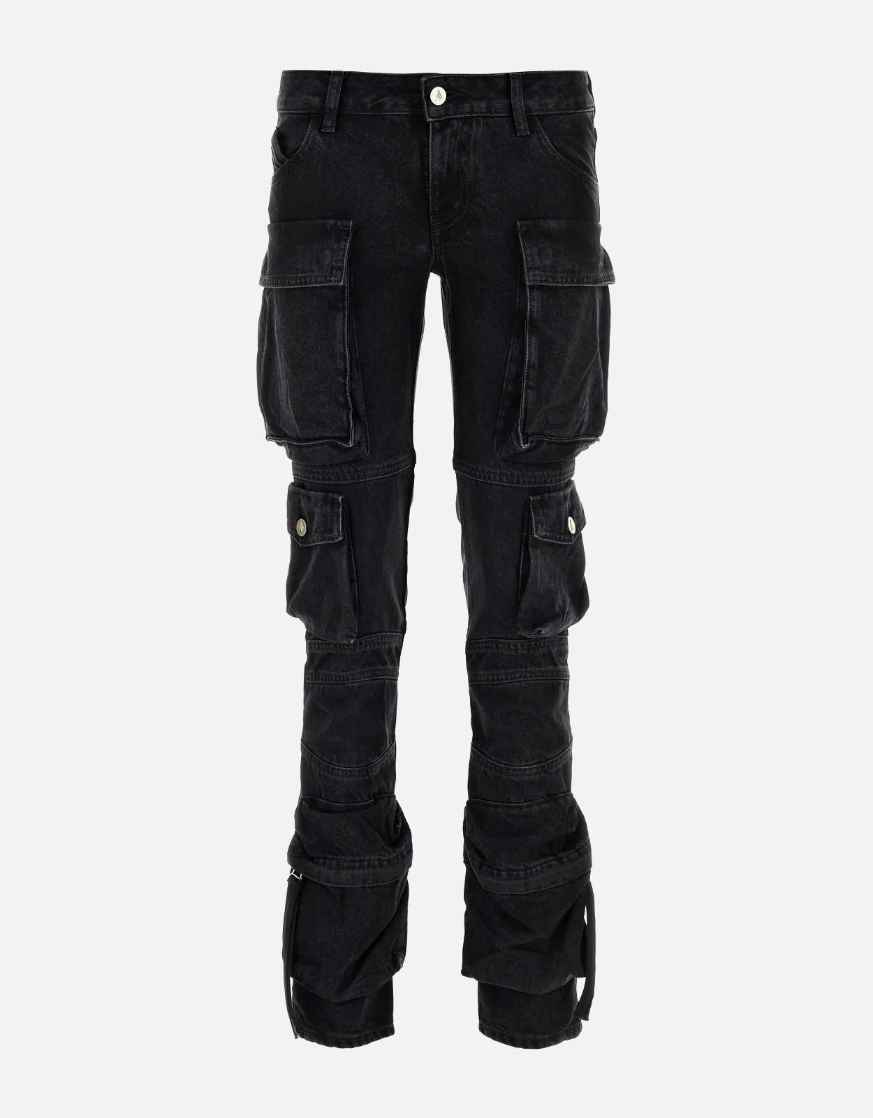 The Attico ブラックデニムコットンカーゴパンツ () IFCHIC.COM The Attico ブラックデニムコットンカーゴパンツ () IFCHIC.COM