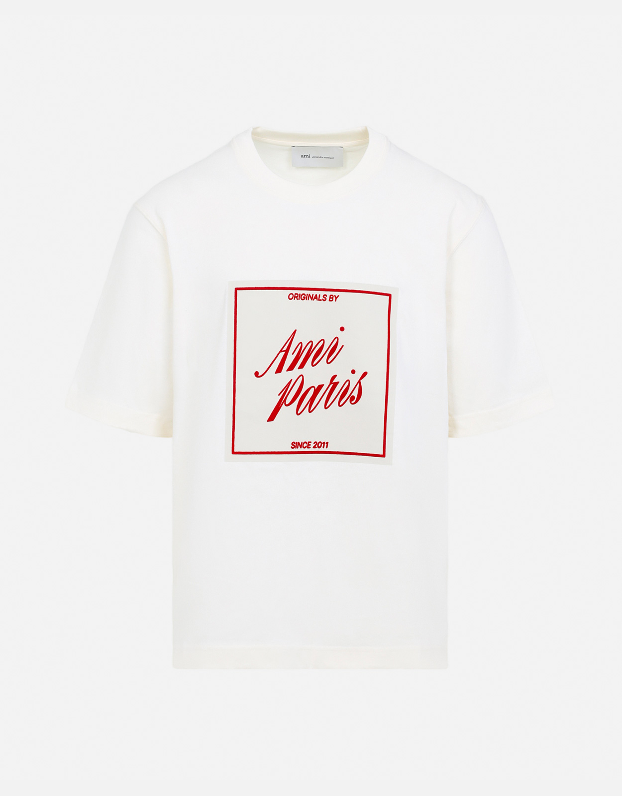 AMI Paris メンズ Heritage コットン ボクシーフィット 半袖Tシャツ