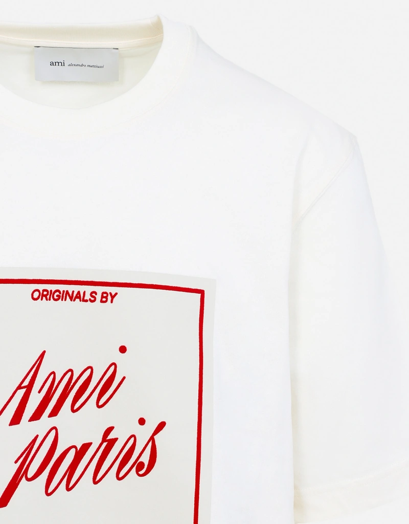 AMI Paris メンズ Heritage コットン ボクシーフィット 半袖Tシャツ