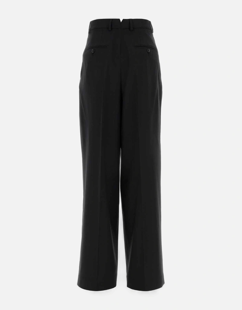 AMI Paris ブラックニューウールハイウエストワイドパンツ (すべての