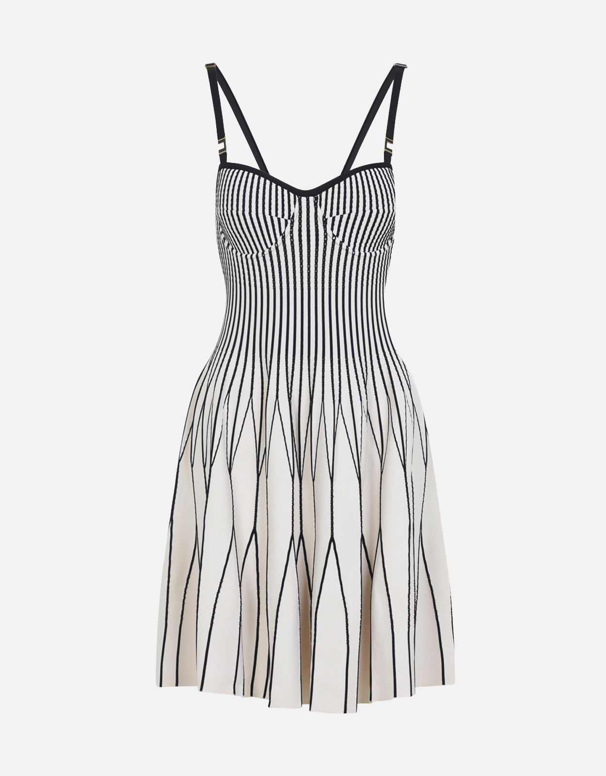 Elisabetta Franchi Dress Two-Colour Knit Slim Fit Mini Dress - IT 38